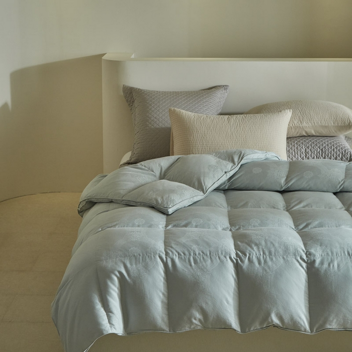 91家纺网 家纺一手货源 找家纺 （总）暖羽屋羽绒馆 2025新款绒子95白鸭绒60纯棉大提花羽绒被芯 羽绒被子 双人加厚冬被春秋被普希斯系列