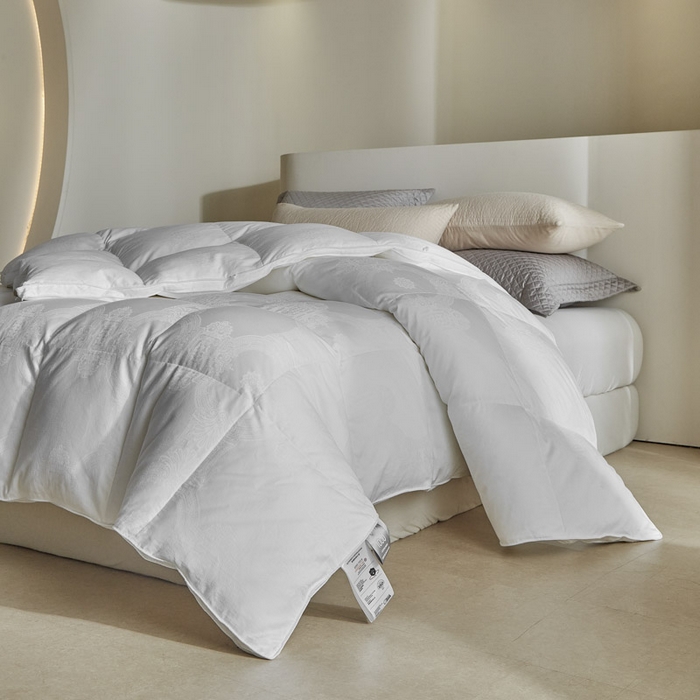 91家纺网 家纺一手货源 找家纺 暖羽屋羽绒馆 2025新款绒子95白鸭绒60纯棉大提花羽绒被芯 羽绒被子 双人加厚冬被春秋被普希斯系列 普希斯 白