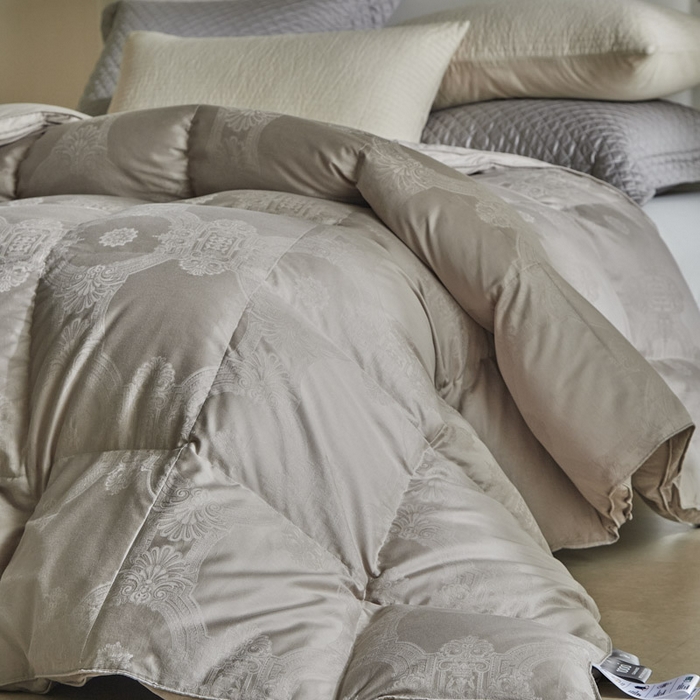 91家纺网 家纺一手货源 找家纺 暖羽屋羽绒馆 2025新款绒子95白鸭绒60纯棉大提花羽绒被芯 羽绒被子 双人加厚冬被春秋被普希斯系列 普希斯 灰