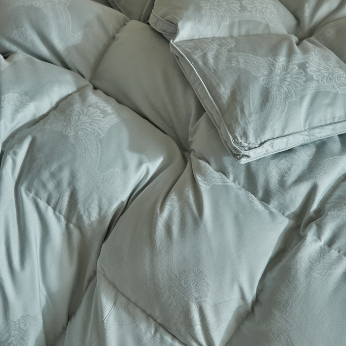 91家纺网 家纺一手货源 找家纺 暖羽屋羽绒馆 2025新款绒子95白鸭绒60纯棉大提花羽绒被芯 羽绒被子 双人加厚冬被春秋被普希斯系列 普希斯 蓝