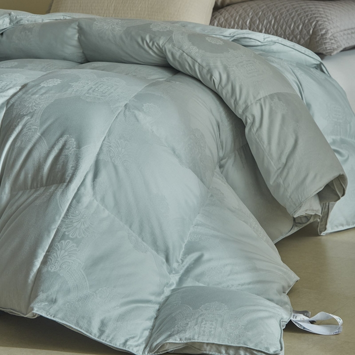 91家纺网 家纺一手货源 找家纺 暖羽屋羽绒馆 2025新款绒子95白鸭绒60纯棉大提花羽绒被芯 羽绒被子 双人加厚冬被春秋被普希斯系列 普希斯 蓝