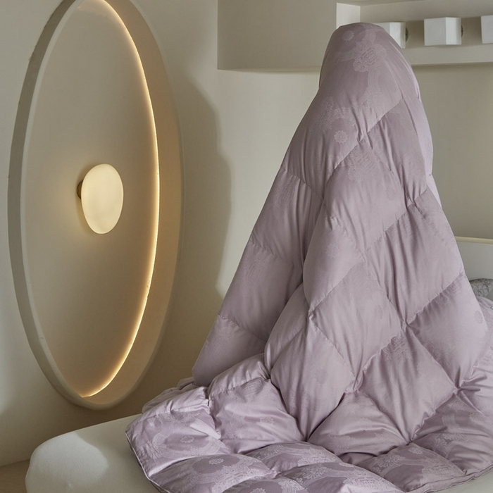 91家纺网 家纺一手货源 找家纺 暖羽屋羽绒馆 2025新款绒子95白鸭绒60纯棉大提花羽绒被芯 羽绒被子 双人加厚冬被春秋被普希斯系列 普希斯 紫