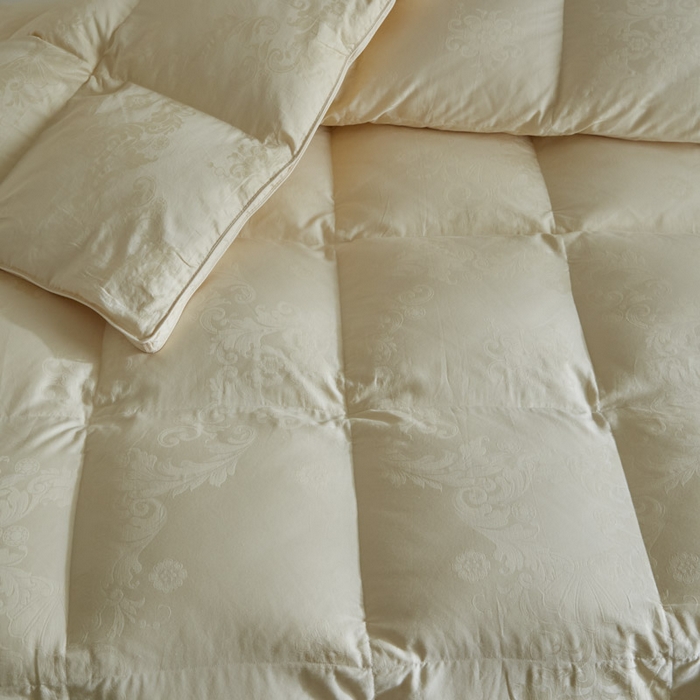 91家纺网 家纺一手货源 找家纺 暖羽屋羽绒馆 2025新款绒子95白鸭绒60纯棉大提花羽绒被芯 羽绒被子 双人加厚冬被春秋被普希斯系列 普希斯 棕金