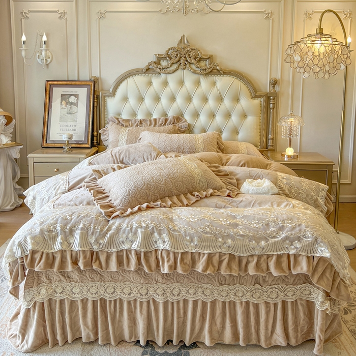 91家纺网 家纺一手货源 找家纺 （总）瑞宝 2025新款全消光牛奶绒床盖四件套-华尔兹（控价310起 ）