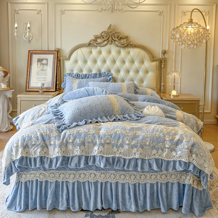 91家纺网 家纺一手货源 找家纺 （总）瑞宝 2025新款全消光牛奶绒床盖四件套-华尔兹（控价310起 ）