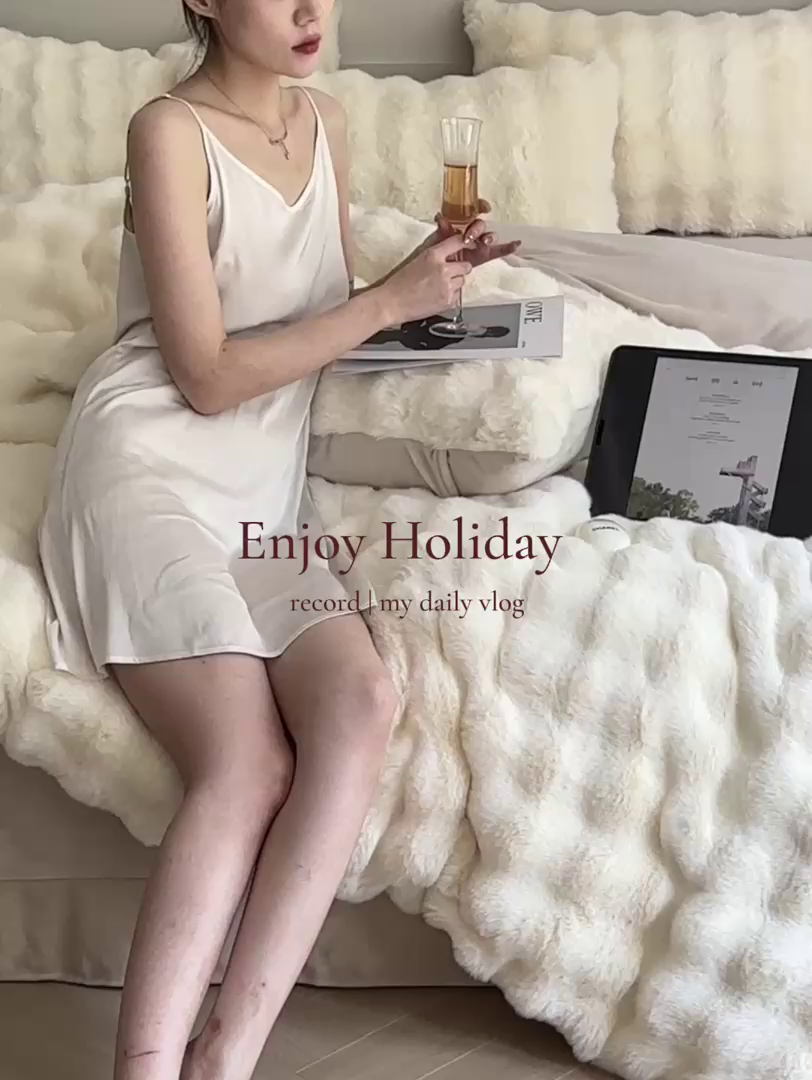 91家纺网 家纺一手货源 找家纺 可恩欣 2025新款兔毛牛奶绒印花剪花四件套 伊丽莎白