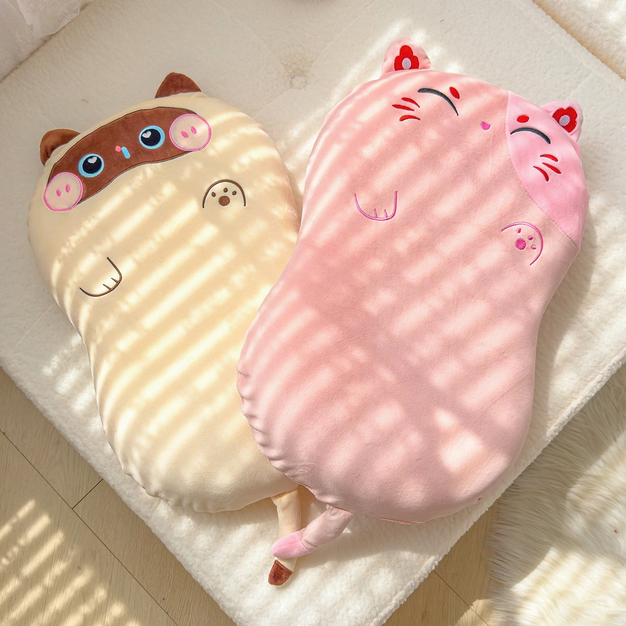 91家纺网 家纺一手货源 找家纺 诺可 2025新款绒款猫肚枕记忆枕枕头枕芯-招财猫 招财猫-粉色