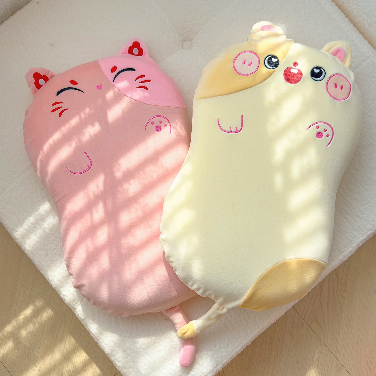 91家纺网 家纺一手货源 找家纺 诺可 2025新款绒款猫肚枕记忆枕枕头枕芯-招财猫 招财猫-黄色