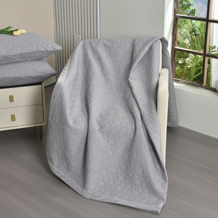 91家纺网 家纺一手货源 找家纺 源舜家纺 2025新款天丝棉婴儿绒双面单床盖 天丝棉灰色