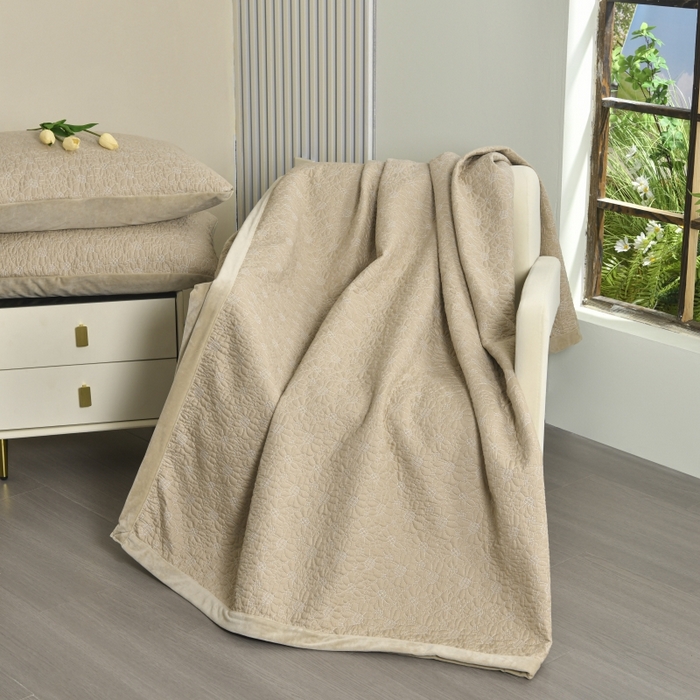 91家纺网 家纺一手货源 找家纺 源舜家纺 2025新款天丝棉婴儿绒双面单床盖 天丝棉卡其