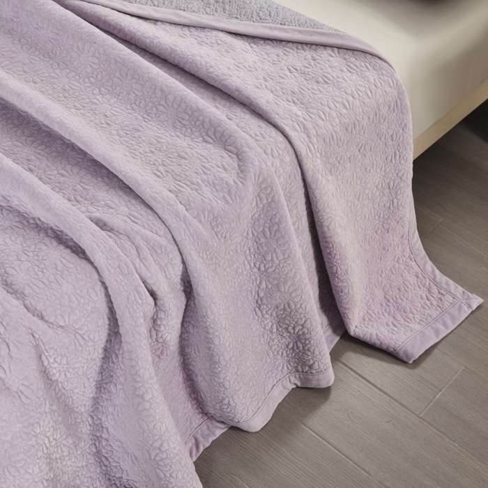 91家纺网 家纺一手货源 找家纺 源舜家纺 2025新款天丝棉婴儿绒双面单床盖 天丝棉紫色