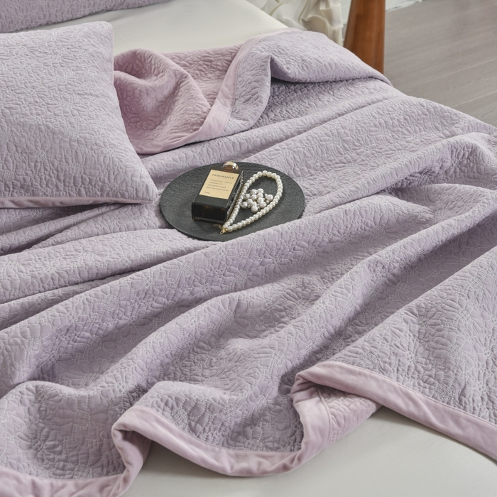 91家纺网 家纺一手货源 找家纺 源舜家纺 2025新款天丝棉婴儿绒双面单床盖 天丝棉紫色