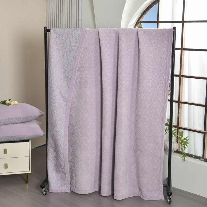 91家纺网 家纺一手货源 找家纺 源舜家纺 2025新款天丝棉婴儿绒双面单床盖 天丝棉紫色