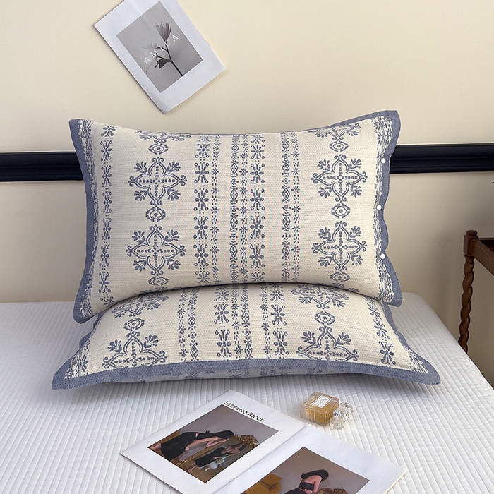 91家纺网 家纺一手货源 找家纺 （总）悦然毛巾被 2025新款四层纱全棉纱布枕套