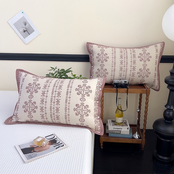 91家纺网 家纺一手货源 找家纺 悦然毛巾被 2025新款四层纱全棉纱布枕套 丝路花语-棕