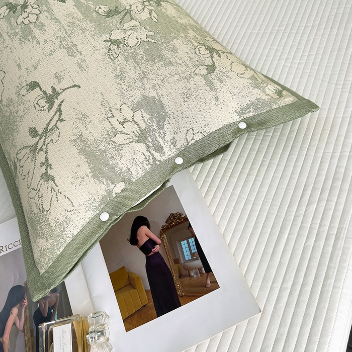 91家纺网 家纺一手货源 找家纺 悦然毛巾被 2025新款四层纱全棉纱布枕套 花树绿