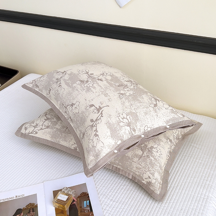 91家纺网 家纺一手货源 找家纺 悦然毛巾被 2025新款四层纱全棉纱布枕套 花树棕