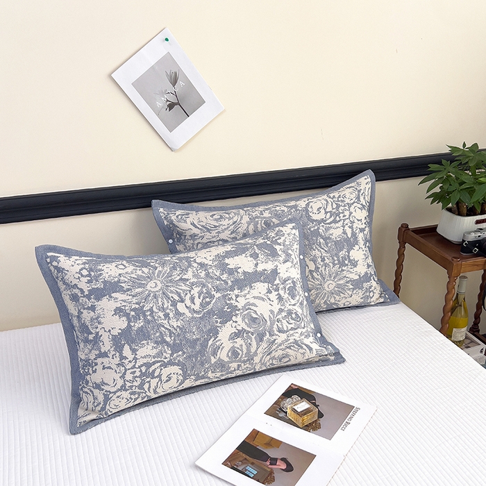 91家纺网 家纺一手货源 找家纺 悦然毛巾被 2025新款四层纱全棉纱布枕套 林海雪原