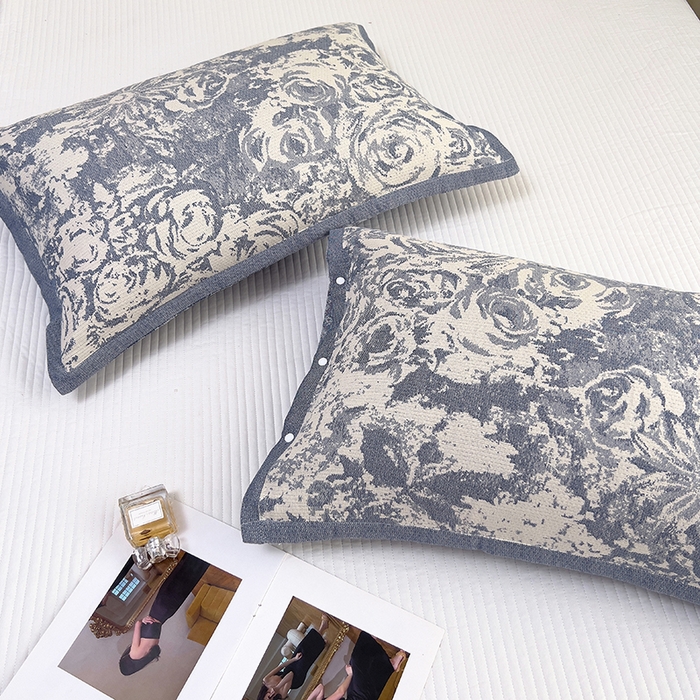 91家纺网 家纺一手货源 找家纺 悦然毛巾被 2025新款四层纱全棉纱布枕套 林海雪原