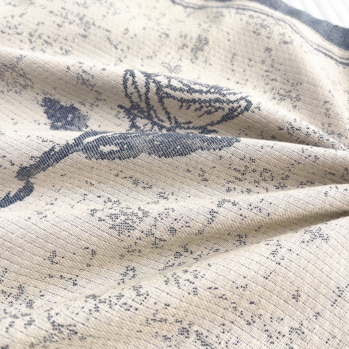 91家纺网 家纺一手货源 找家纺 悦然毛巾被 2025新款四层纱全棉纱布枕套 清新浪漫-蓝