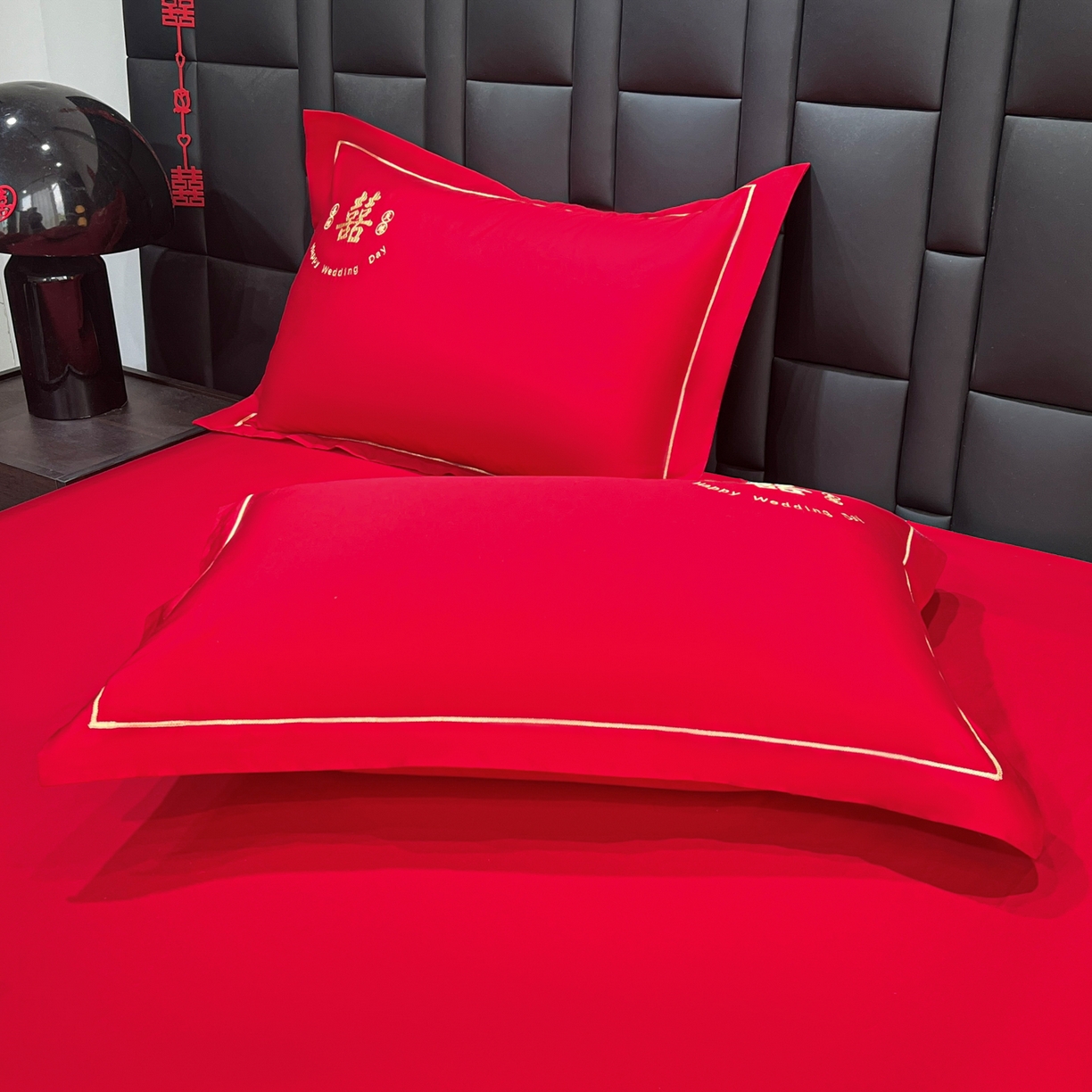 91家纺网 家纺一手货源 找家纺 （总）极梦家纺 2025新款轻奢简约水洗磨毛婚庆系列单品床单大红床单