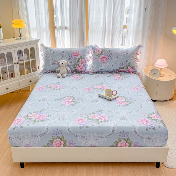 91家纺网 家纺一手货源 找家纺 （总）爱妮玖玖 2025新款全棉印花床笠单层