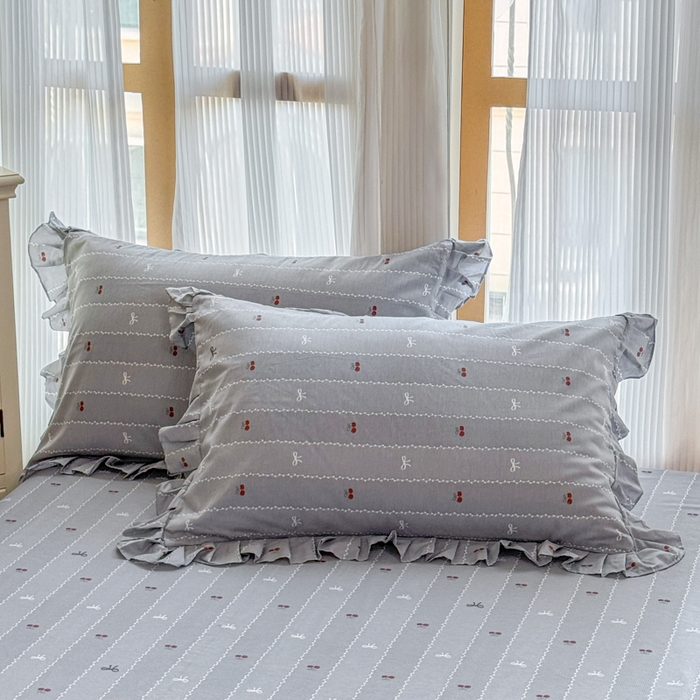 91家纺网 家纺一手货源 找家纺 （总）爱妮玖玖 2025新款全棉系列小白边花边单层枕