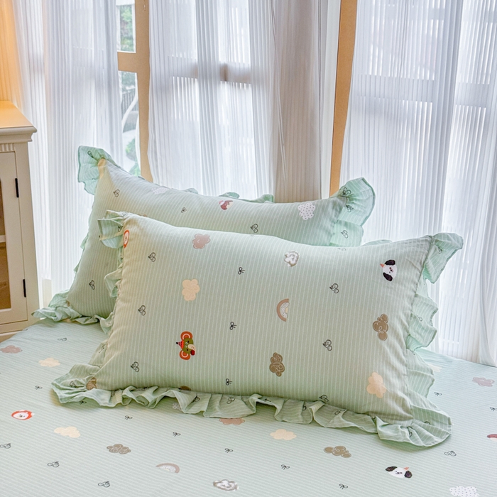 91家纺网 家纺一手货源 找家纺 （总）爱妮玖玖 2025新款全棉系列小白边花边单层枕