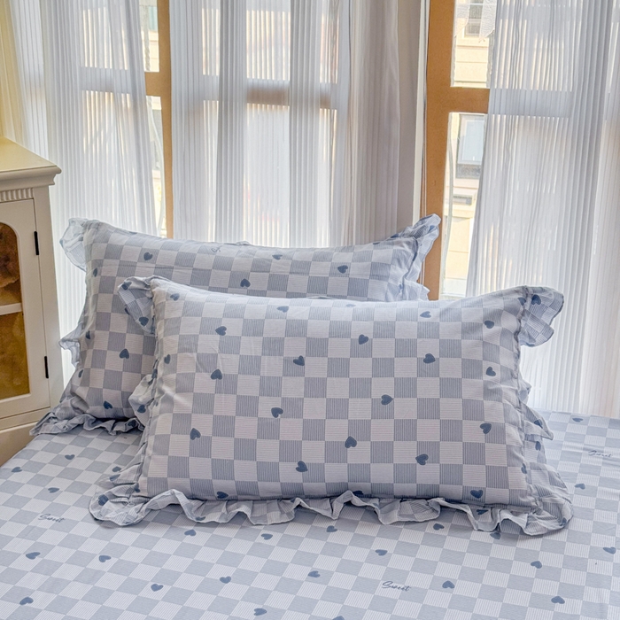 91家纺网 家纺一手货源 找家纺 （总）爱妮玖玖 2025新款全棉系列小白边花边单层枕