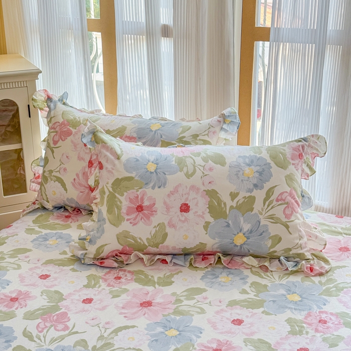 91家纺网 家纺一手货源 找家纺 （总）爱妮玖玖 2025新款全棉系列小白边花边单层枕