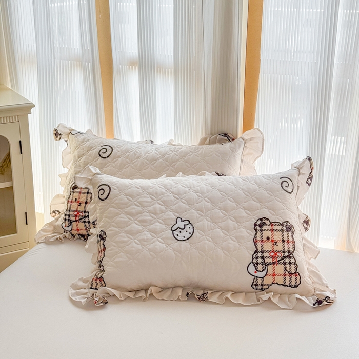 91家纺网 家纺一手货源 找家纺 （总）爱妮玖玖 2025新款全棉小白花边夹棉枕