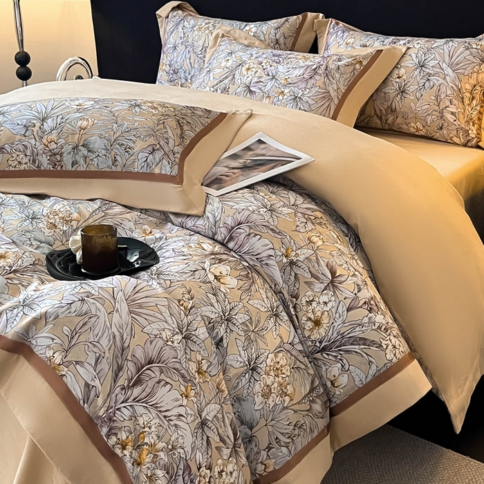 91家纺网 家纺一手货源 找家纺 博纳家纺 2025新款全棉纯棉磨毛数码印花四件套 塔塔庄园