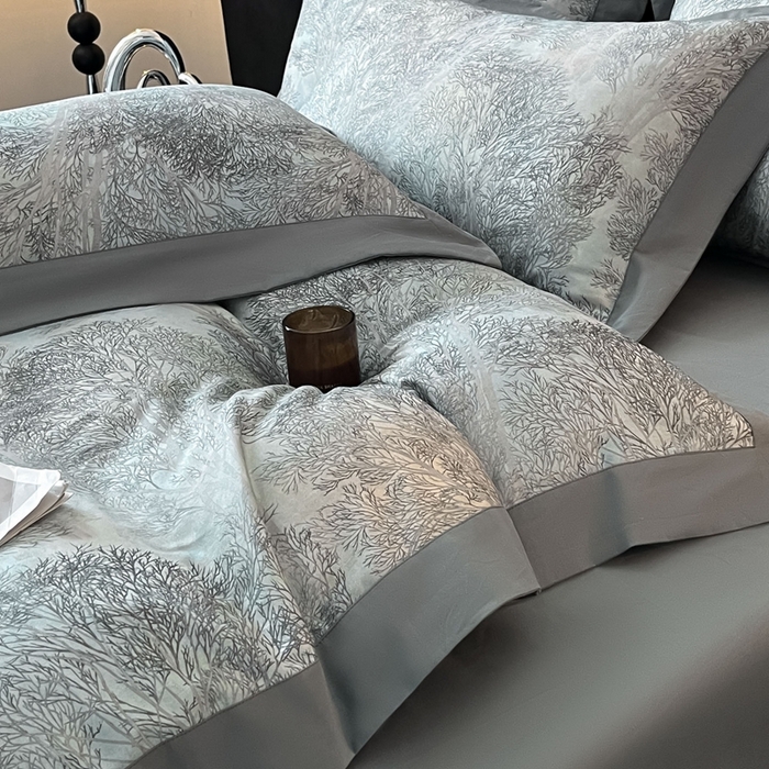 91家纺网 家纺一手货源 找家纺 博纳家纺 2025新款全棉纯棉磨毛数码印花四件套 北岛林