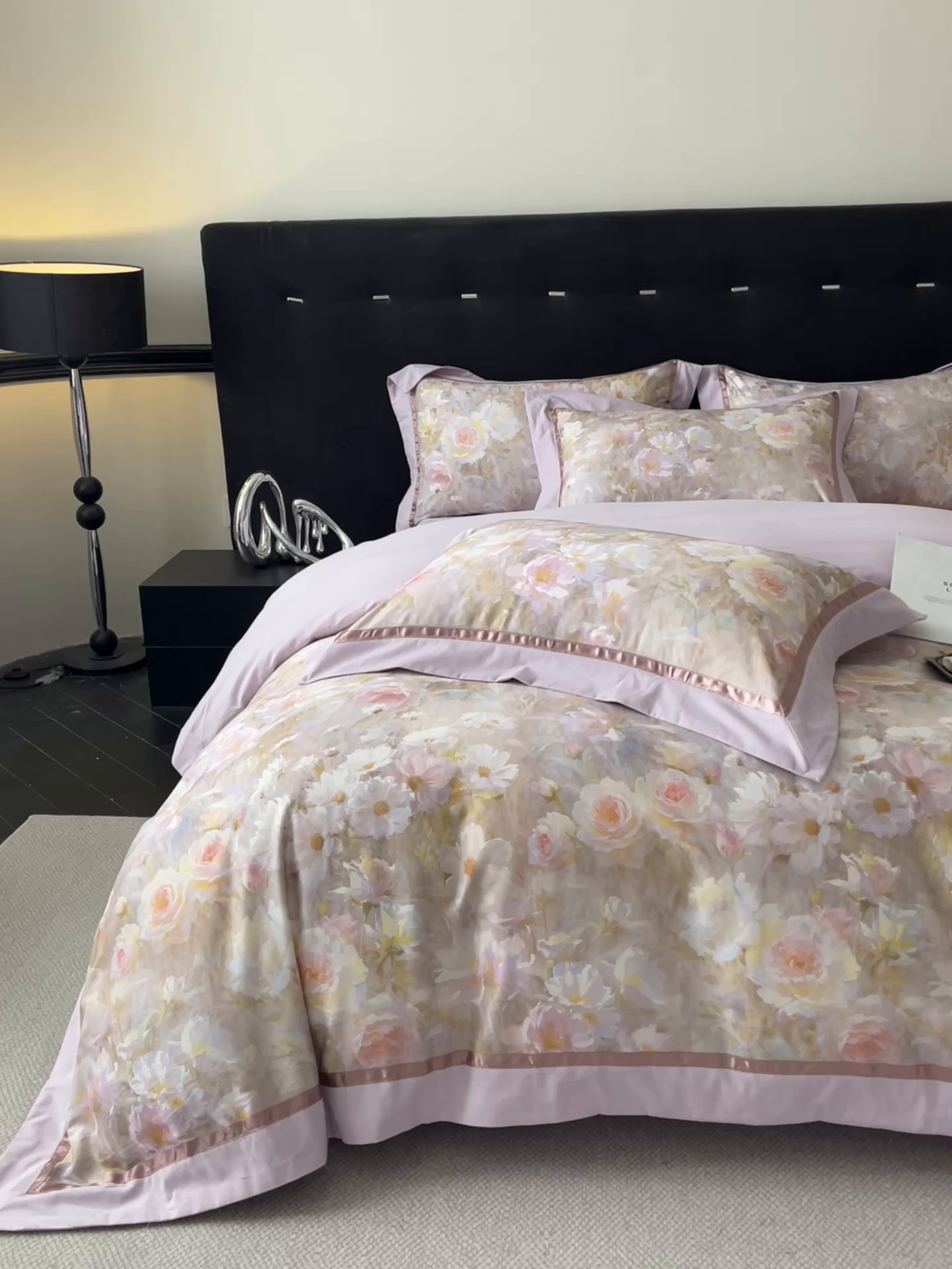 91家纺网 家纺一手货源 找家纺 博纳家纺 2025新款全棉纯棉磨毛数码印花四件套 繁花时光