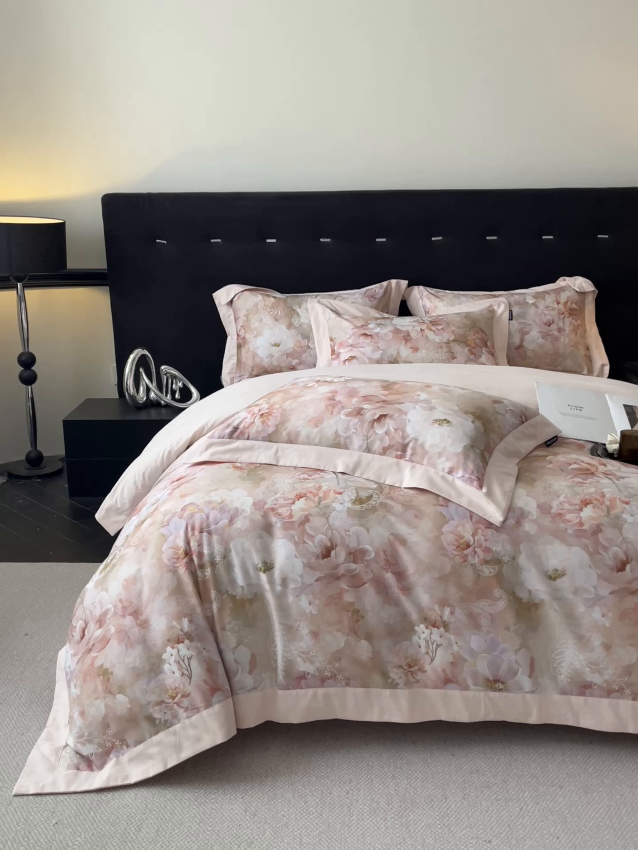 91家纺网 家纺一手货源 找家纺 博纳家纺 2025新款全棉纯棉磨毛数码印花四件套 花颜