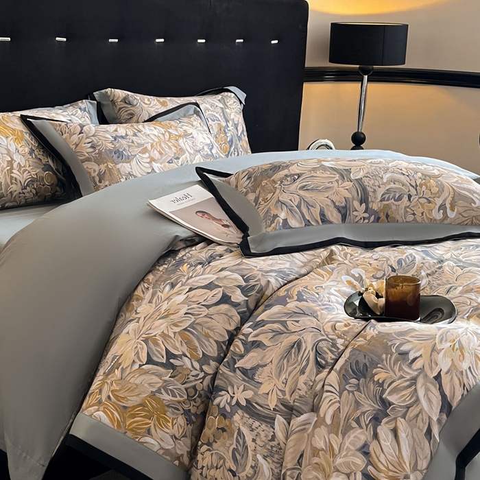 91家纺网 家纺一手货源 找家纺 博纳家纺 2025新款全棉纯棉磨毛数码印花四件套 秋意浓