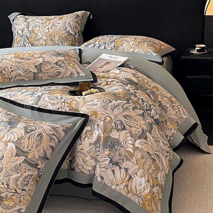 91家纺网 家纺一手货源 找家纺 博纳家纺 2025新款全棉纯棉磨毛数码印花四件套 秋意浓