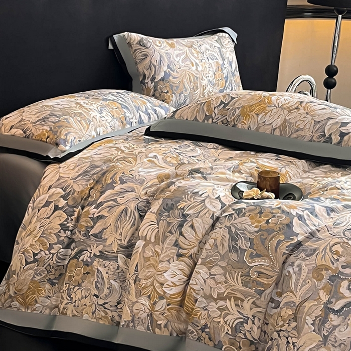 91家纺网 家纺一手货源 找家纺 博纳家纺 2025新款全棉纯棉磨毛数码印花四件套 秋意浓