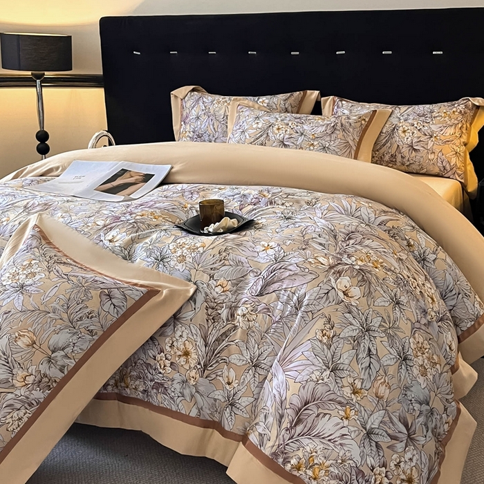 91家纺网 家纺一手货源 找家纺 博纳家纺 2025新款全棉纯棉磨毛数码印花四件套 塔塔庄园