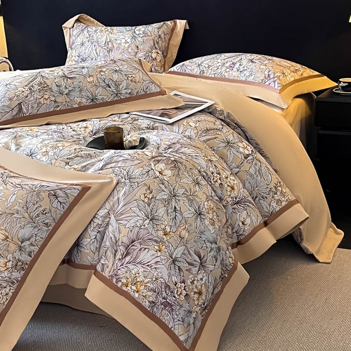 91家纺网 家纺一手货源 找家纺 博纳家纺 2025新款全棉纯棉磨毛数码印花四件套 塔塔庄园