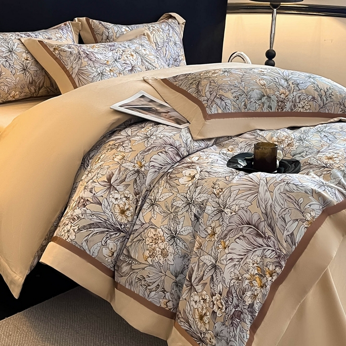 91家纺网 家纺一手货源 找家纺 博纳家纺 2025新款全棉纯棉磨毛数码印花四件套 塔塔庄园