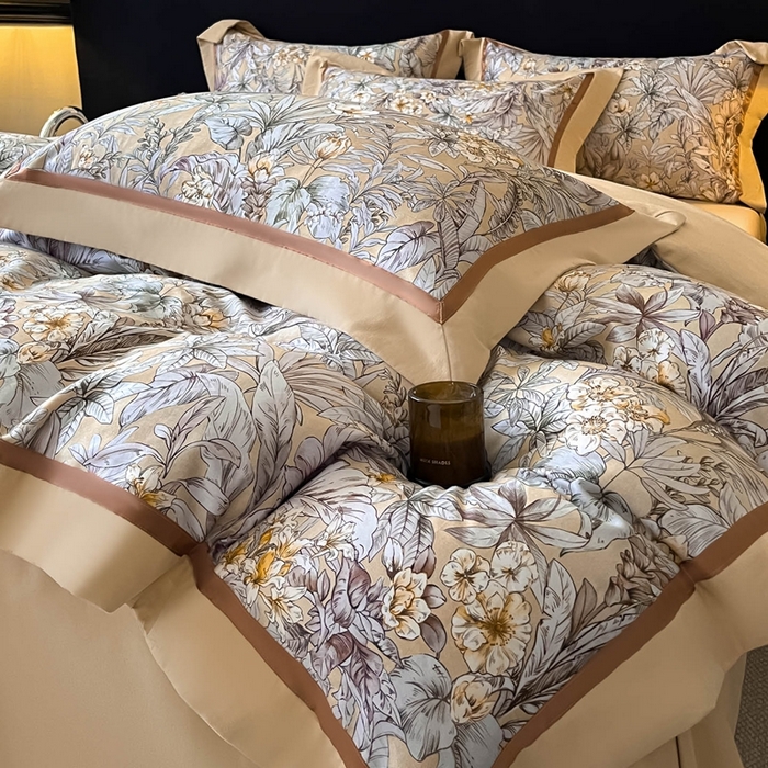 91家纺网 家纺一手货源 找家纺 博纳家纺 2025新款全棉纯棉磨毛数码印花四件套 塔塔庄园