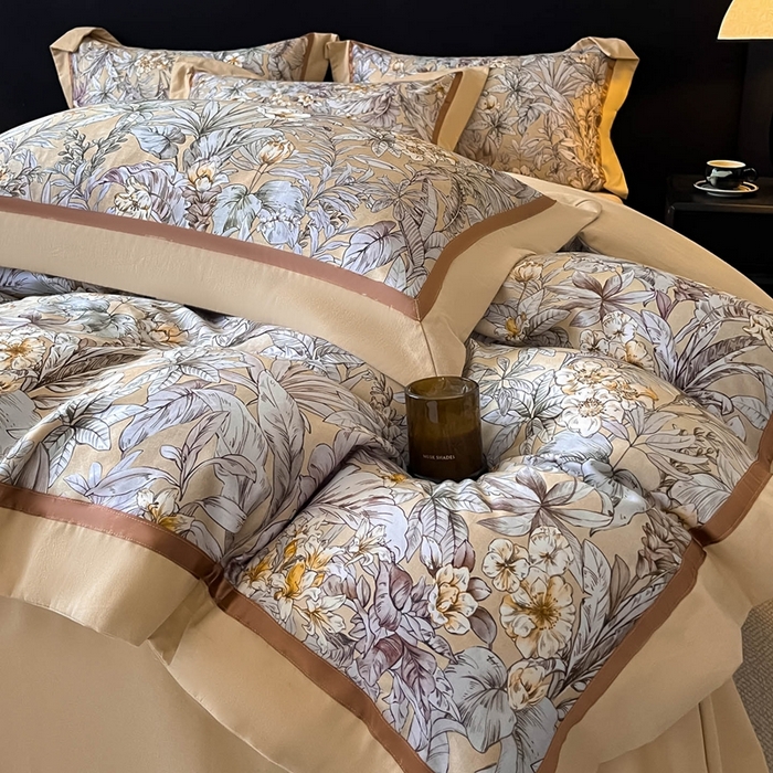 91家纺网 家纺一手货源 找家纺 博纳家纺 2025新款全棉纯棉磨毛数码印花四件套 塔塔庄园