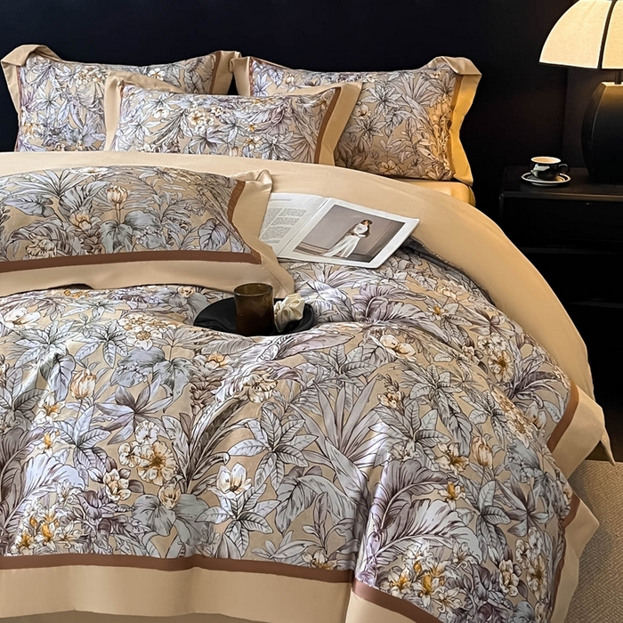 91家纺网 家纺一手货源 找家纺 博纳家纺 2025新款全棉纯棉磨毛数码印花四件套 塔塔庄园