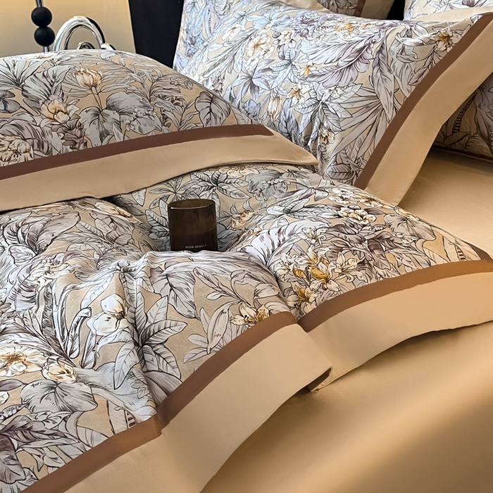 91家纺网 家纺一手货源 找家纺 博纳家纺 2025新款全棉纯棉磨毛数码印花四件套 塔塔庄园