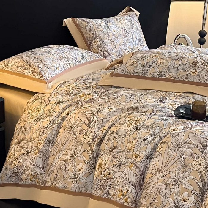 91家纺网 家纺一手货源 找家纺 博纳家纺 2025新款全棉纯棉磨毛数码印花四件套 塔塔庄园