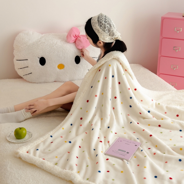 91家纺网 家纺一手货源 找家纺 （总）艾特你 2025新款ins羊羔绒牛奶绒可被套休闲毯单被套-毯子图