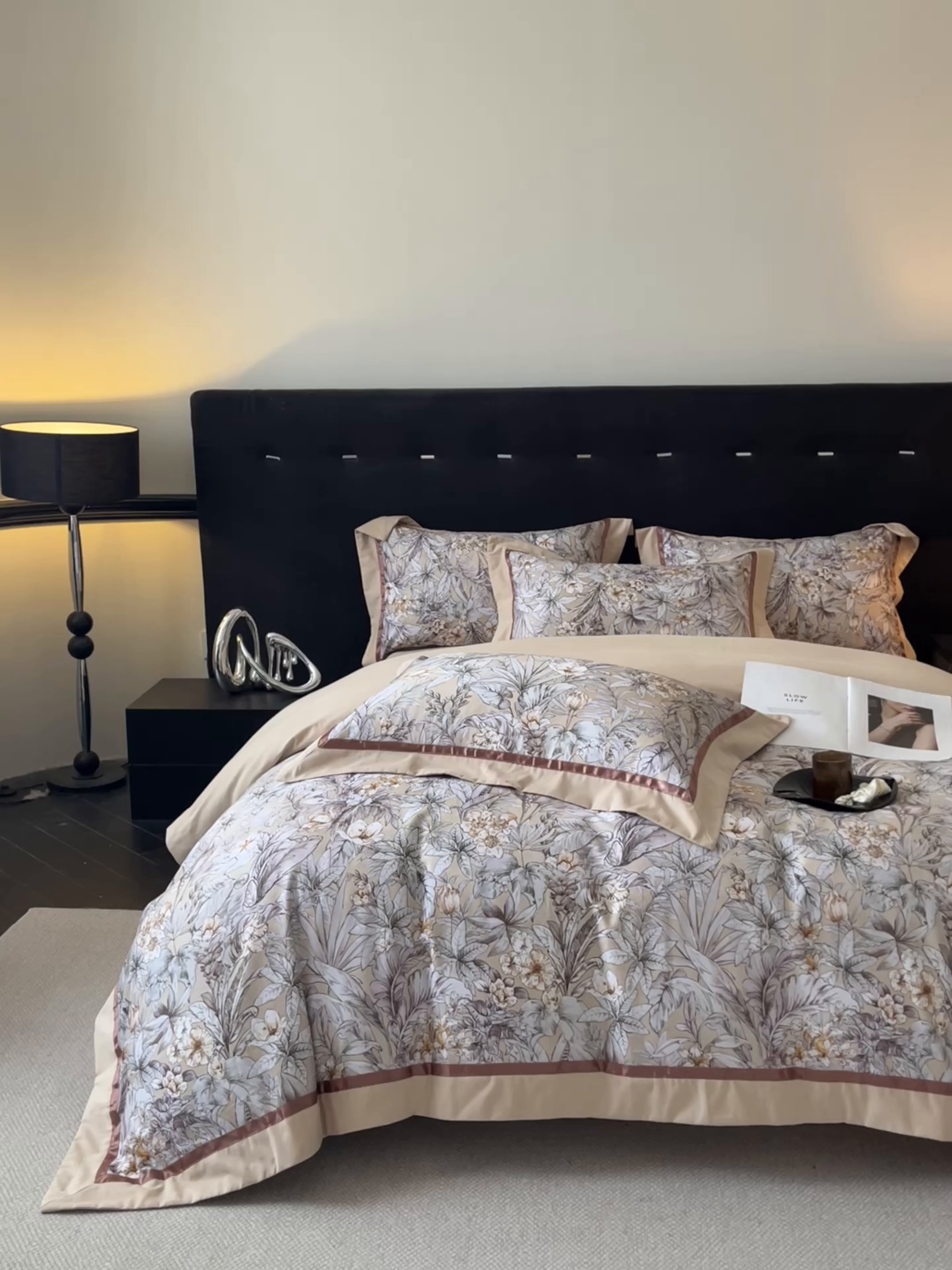 91家纺网 家纺一手货源 找家纺 博纳家纺 2025新款全棉纯棉磨毛数码印花四件套 塔塔庄园