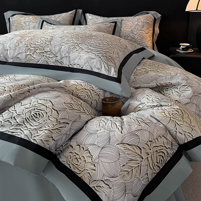 91家纺网 家纺一手货源 找家纺 博纳家纺 2025新款全棉纯棉磨毛数码印花四件套 印象派