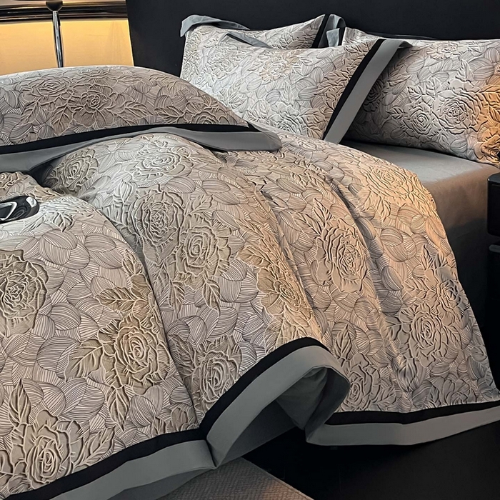 91家纺网 家纺一手货源 找家纺 博纳家纺 2025新款全棉纯棉磨毛数码印花四件套 印象派